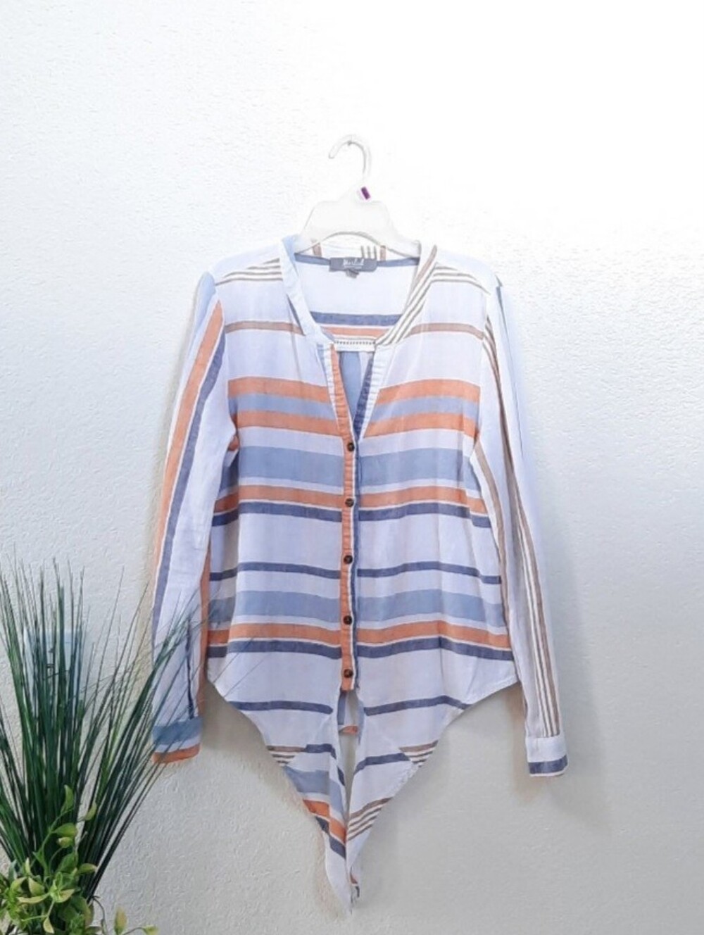 Front Tie Up Bohemian Travel Long Sleeve Front Buttons